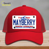 Mayberry North Carolina State Novelty License Plate Hat Mesh / Red