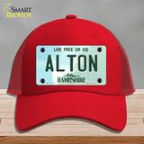 Alton New Hampshire Novelty License Plate Hat Mesh / Red