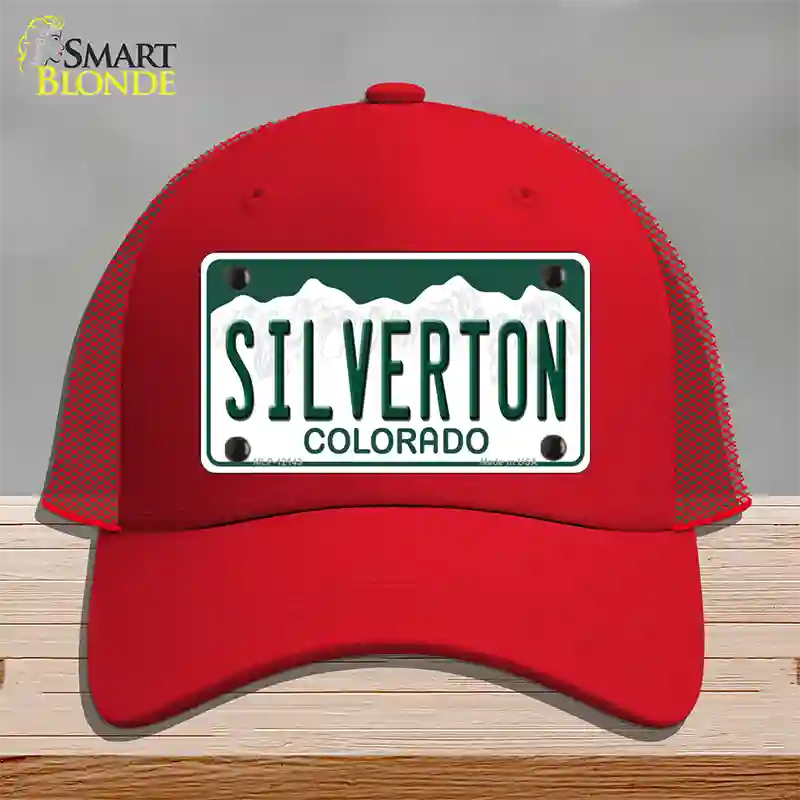 Silverton Colorado Novelty License Plate Hat Mesh / Red