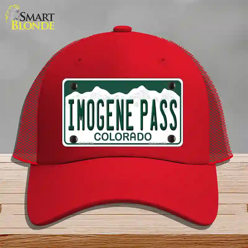 Imogene Pass Colorado Novelty License Plate Hat Mesh / Red