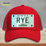 Rye New Hampshire Novelty License Plate Hat Mesh / Red