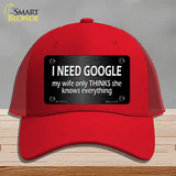 I Need Google Novelty License Plate Hat Mesh / Red