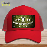 Lawn Enforcement Gnome Novelty License Plate Hat Mesh / Red