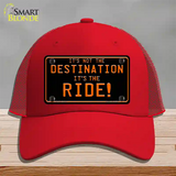 Its Not the Destination Novelty License Plate Hat Mesh / Red