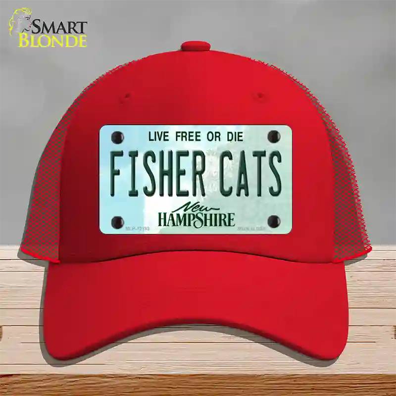 Fisher Cats New Hampshire Novelty License Plate Hat Mesh / Red