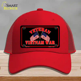 Vietnam War Veteran Novelty License Plate Hat Mesh / Red