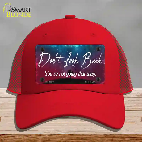 Dont Look Back Novelty License Plate Hat Mesh / Red