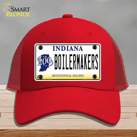 Boilermakers Indiana Novelty License Plate Hat Mesh / Red