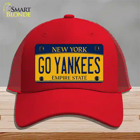 Go Yankees New York Novelty License Plate Hat Mesh / Red