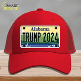 Trump 2024 Alabama Novelty License Plate Hat Mesh / Red