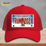 Trump 2024 Alaska Novelty License Plate Hat Mesh / Red