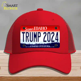 Trump 2024 Idaho Novelty License Plate Hat Mesh / Red