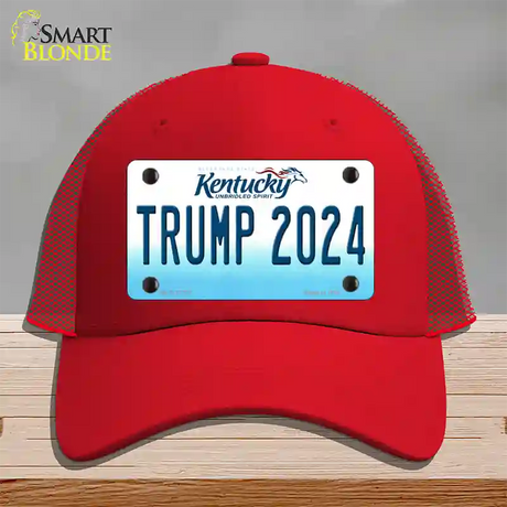 Trump 2024 Kentucky Novelty License Plate Hat Mesh / Red