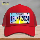 Trump 2024 Mississippi Novelty License Plate Hat Mesh / Red