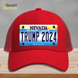 Trump 2024 Nevada Novelty License Plate Hat Mesh / Red