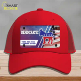 Democratic Vote for Greater Good Novelty License Plate Hat Mesh / Red