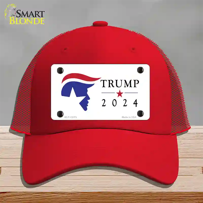 Trump 2024 Silhouette Novelty License Plate Hat Mesh / Red