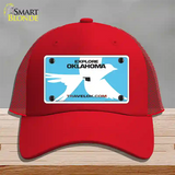 Oklahoma Travel Blank Novelty License Plate Hat Mesh / Red