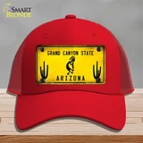 Arizona Kokopelli Yellow Novelty License Plate Hat Mesh / Red