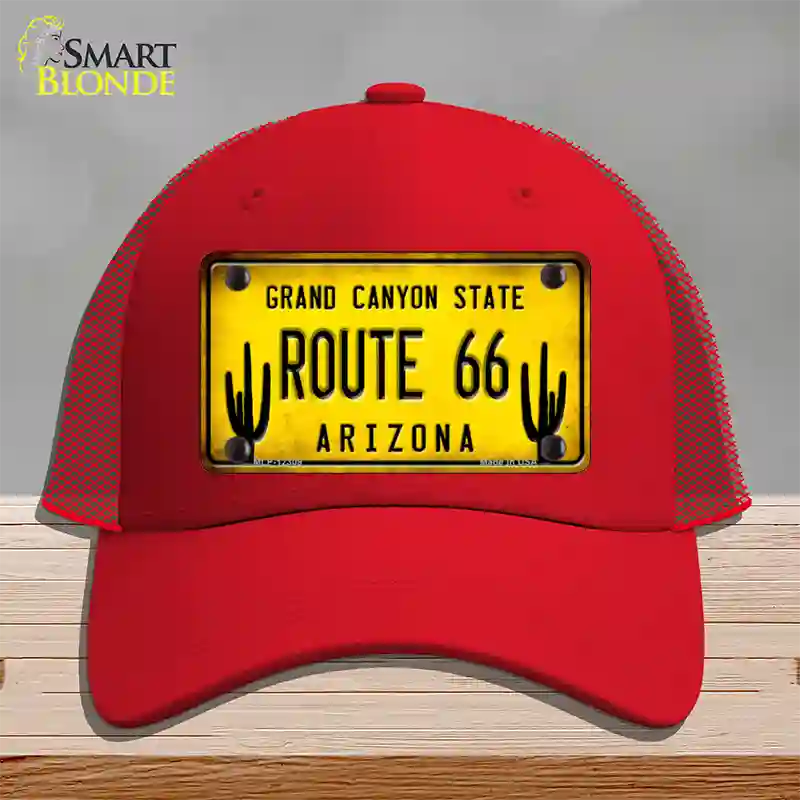 Arizona Route 66 Novelty License Plate Hat Mesh / Red