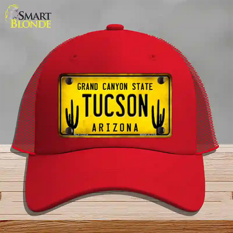 Arizona Tucson Novelty License Plate Hat Mesh / Red