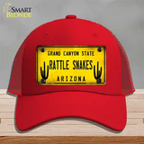 Arizona Rattle Snakes Novelty License Plate Hat Mesh / Red