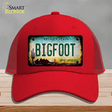 Bigfoot Arizona Novelty License Plate Hat Mesh / Red