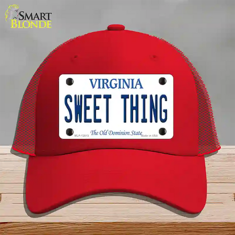 Sweet Thing Virginia Novelty License Plate Hat Mesh / Red