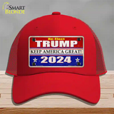 Re-Elect Trump 2024 Novelty License Plate Hat Mesh / Red