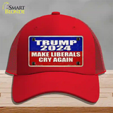 Trump Make Liberals Cry Again Novelty License Plate Hat Mesh / Red