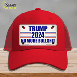 Trump 2024 No More Bullshit Novelty License Plate Hat Mesh / Red