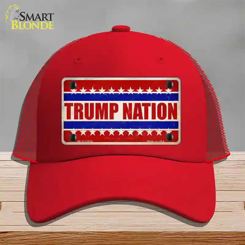 Trump Nation Novelty License Plate Hat Mesh / Red