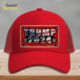 Trump 2024 Flag Novelty License Plate Hat Mesh / Red