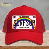 Surfsup Hawaii Novelty License Plate Hat Mesh / Red