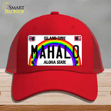 Mahalo Hawaii Novelty License Plate Hat Mesh / Red