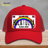 Hula Diva Hawaii Novelty License Plate Hat Mesh / Red