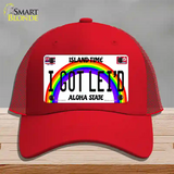 I Got Leid Hawaii Novelty License Plate Hat Mesh / Red