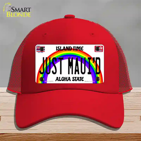 Just Mauid Hawaii Novelty License Plate Hat Mesh / Red