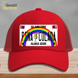 Pina Colada Hawaii Novelty License Plate Hat Mesh / Red