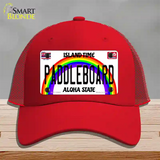 Paddleboard Hawaii Novelty License Plate Hat Mesh / Red