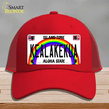 Kealakekua Hawaii Novelty License Plate Hat Mesh / Red