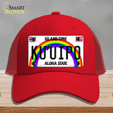 Ku Uipo Hawaii Novelty License Plate Hat Mesh / Red