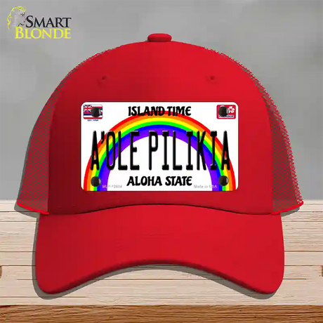 A Ole Pilikia Hawaii Novelty License Plate Hat Mesh / Red