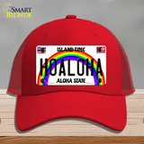 Hoaloha Hawaii Novelty License Plate Hat Mesh / Red