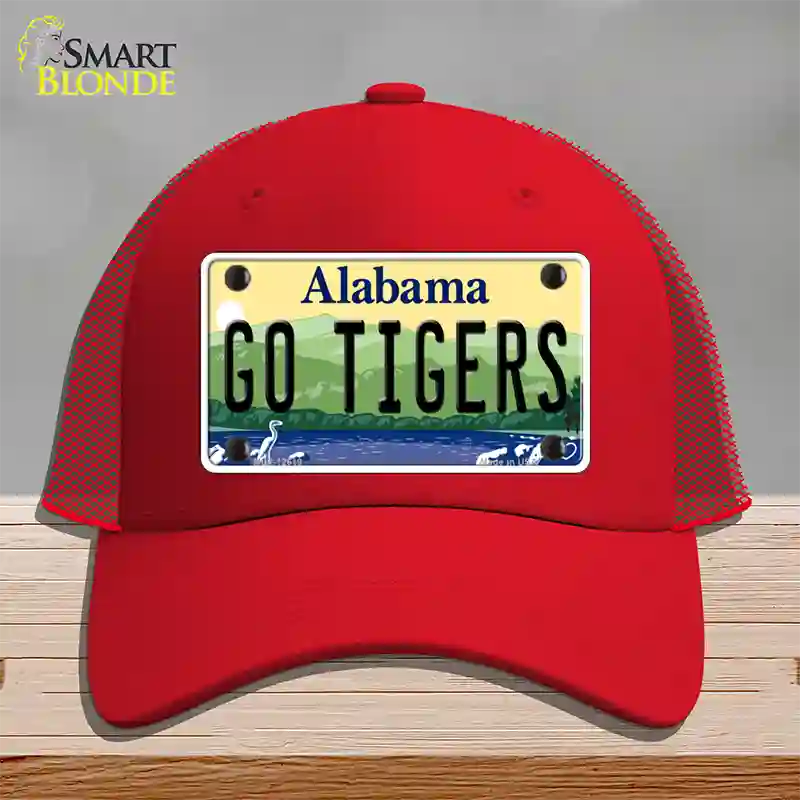 Go Tigers Novelty License Plate Hat Mesh / Red