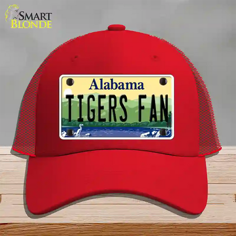 Tigers Fan Novelty License Plate Hat Mesh / Red