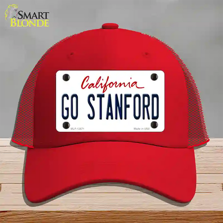 Go Stanford Novelty License Plate Hat Mesh / Red