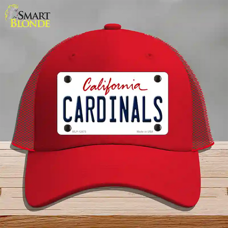 Cardinals Novelty License Plate Hat Mesh / Red