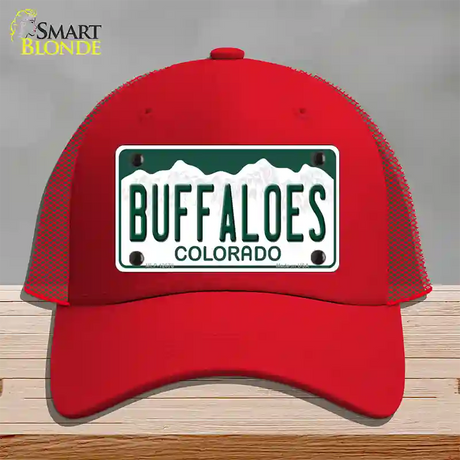 Buffaloes Novelty License Plate Hat Mesh / Red