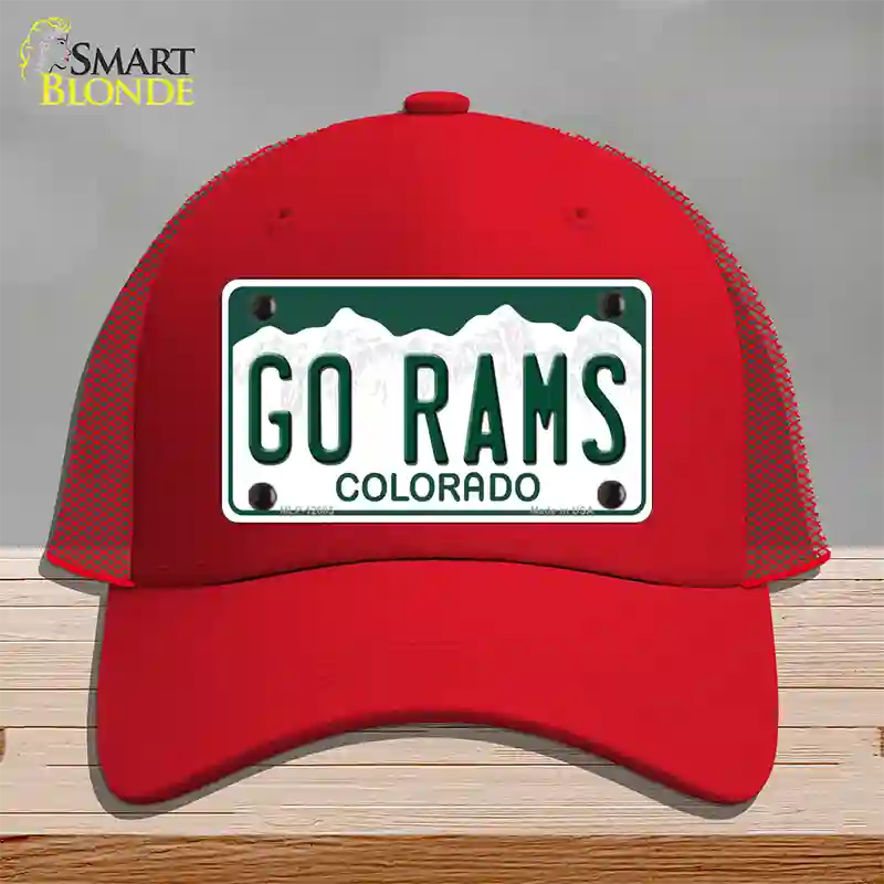 Go Rams Novelty License Plate Hat Mesh / Red